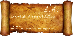 Ludwigh Annunciáta névjegykártya